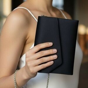 Elegant Black Clutch with Chain Strap